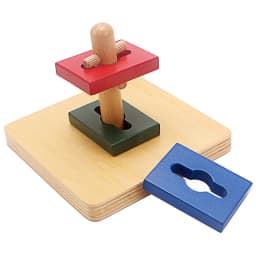 Infant Montessori Wooden Toy Twist & Sort Rectangle Shapes Toys For Children Early Preschool Educational Toddlers Toy 12 Month