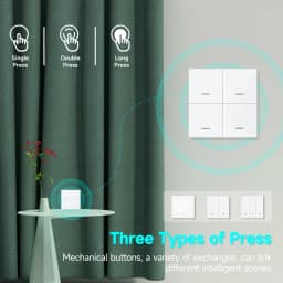 Tuya ZigBee 3.0 Smart Scene Switch Wireless Free Sticker Wall Scene Switch Push Button Battery Powered Transmitter Alexa