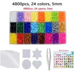 24/72 colors box set hama beads toy 2.6/5mm perler educational Kids 3D puzzles diy toys fuse beads pegboard sheets ironing paper