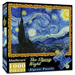 MaxRenard 50*70cm Jigsaw Puzzles 1000 Pieces Assembling Picture Van Gogh Painting Starry Night Art Puzzles Toys for Adults Games