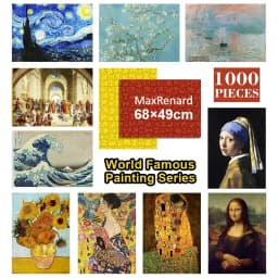 MaxRenard 50*70cm Jigsaw Puzzles 1000 Pieces Assembling Picture Van Gogh Painting Starry Night Art Puzzles Toys for Adults Games