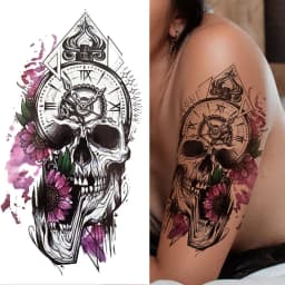 God Cross Lion Temporary Tattoos For Men Women Realistic Compass Lion Fake Tatoos Forearm Jesus Christ Thigh Tattoo Sticker