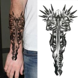 God Cross Lion Temporary Tattoos For Men Women Realistic Compass Lion Fake Tatoos Forearm Jesus Christ Thigh Tattoo Sticker