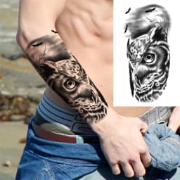 God Cross Lion Temporary Tattoos For Men Women Realistic Compass Lion Fake Tatoos Forearm Jesus Christ Thigh Tattoo Sticker