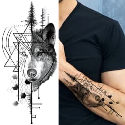 God Cross Lion Temporary Tattoos For Men Women Realistic Compass Lion Fake Tatoos Forearm Jesus Christ Thigh Tattoo Sticker