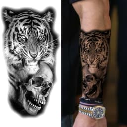 God Cross Lion Temporary Tattoos For Men Women Realistic Compass Lion Fake Tatoos Forearm Jesus Christ Thigh Tattoo Sticker