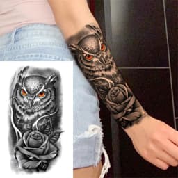 God Cross Lion Temporary Tattoos For Men Women Realistic Compass Lion Fake Tatoos Forearm Jesus Christ Thigh Tattoo Sticker