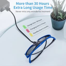 2026 Active Shutter Eyewear DLP-Link 3D Glasses USB Rechargeable for DLP LINK Projectors Xgimi Optoma LG Acer Jmgo BenQ W1070