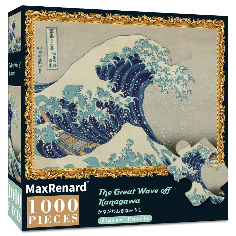 MaxRenard Adults 1000 Piece Difficult Jigsaw Puzzles 50*70cm The Great Wave Off Kanagawa Environmental Theme Series