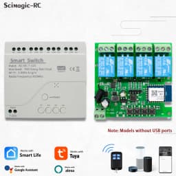 Tuya Wifi Smart Switch Module Support 1/4 Way Control,App Remote Control Light Breaker 85-250V 7-32V Work with Alexa Google Home