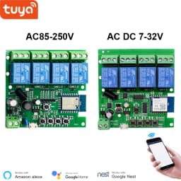 Tuya Wifi Smart Switch Module Support 1/4 Way Control,App Remote Control Light Breaker 85-250V 7-32V Work with Alexa Google Home