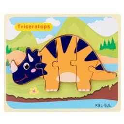 Baby Wooden Cartoon Dinosaur 3D Puzzle Jigsaw For Kids Boy Girl Montessori Early Learning Educatioanl Puzzle Toys
