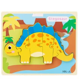 Baby Wooden Cartoon Dinosaur 3D Puzzle Jigsaw For Kids Boy Girl Montessori Early Learning Educatioanl Puzzle Toys