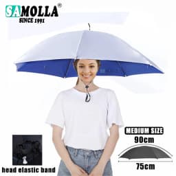 Rain Umbrella Hat Foldable Sun Shade Waterproof Fishing Headwear Cap Beach Head Hats Double-Layer UV Protection Sunscreen