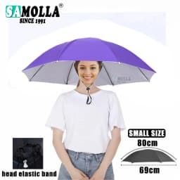 Rain Umbrella Hat Foldable Sun Shade Waterproof Fishing Headwear Cap Beach Head Hats Double-Layer UV Protection Sunscreen