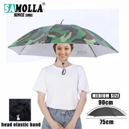 Rain Umbrella Hat Foldable Sun Shade Waterproof Fishing Headwear Cap Beach Head Hats Double-Layer UV Protection Sunscreen