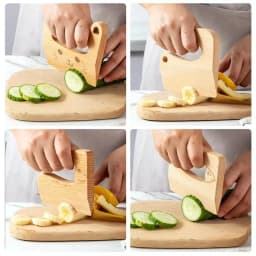 Wooden Montessori Knife Kids Cooking Toys Educational Safe Knives Cut Fruit Basic Toys & Life Skills Kitchen Tools For Toddlers