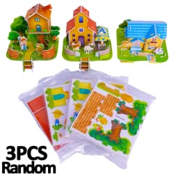 3D Three-dimensional Building Puzzle Model Toys DIY Handmade Paper Puzzle Building Blocks Educational Toy Gifts for Children