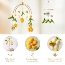 1Set Baby Crib Mobile Rattles Toys Cartoon Bee Bed Bell Kids Toy Room Decor Photography Props Toddler Rattles Hanging Toys