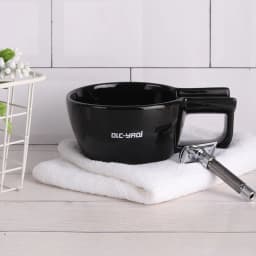 Yaqi High Quality Black Color Ceramic Shaving Bowl For Men Shaving Brush