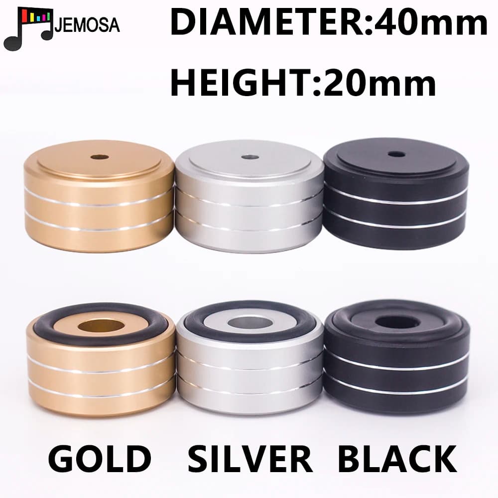 4PCS 40*20mm Aluminum Amplifier Feet Shock Absorber Amplifier Rubber Feet HIFI Turntable Feet Audio Speaker Isolation Feet Pad