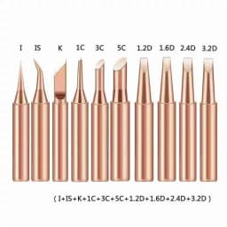 10 Pieces of Copper Plated Iron Soldering Tips 900M Electric Soldering Iron Tips Set with Built-In High-Temperature Welding Tool