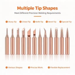 10 Pieces of Copper Plated Iron Soldering Tips 900M Electric Soldering Iron Tips Set with Built-In High-Temperature Welding Tool