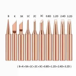 10 Pieces of Copper Plated Iron Soldering Tips 900M Electric Soldering Iron Tips Set with Built-In High-Temperature Welding Tool