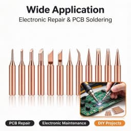 10 Pieces of Copper Plated Iron Soldering Tips 900M Electric Soldering Iron Tips Set with Built-In High-Temperature Welding Tool