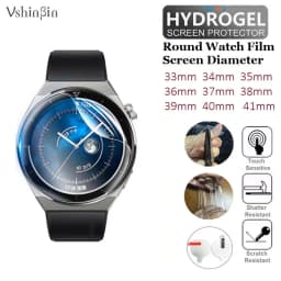 100PCS Soft TPU Hydrogel Film for Smart Watch Diameter 35mm 36mm 37mm 38mm 39mm 34mm 40mm 41mm 42mm 43mm 34mm Screen Protector