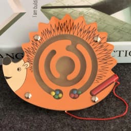 Children Magnetic Maze Toy Kids Wooden Puzzle Game Toy Kids Early Educational Brain Teaser Wooden Toy Intellectual Jigsaw Board