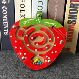 Children Magnetic Maze Toy Kids Wooden Puzzle Game Toy Kids Early Educational Brain Teaser Wooden Toy Intellectual Jigsaw Board