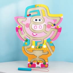 Children Magnetic Maze Toy Kids Wooden Puzzle Game Toy Kids Early Educational Brain Teaser Wooden Toy Intellectual Jigsaw Board