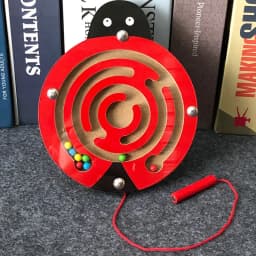 Children Magnetic Maze Toy Kids Wooden Puzzle Game Toy Kids Early Educational Brain Teaser Wooden Toy Intellectual Jigsaw Board