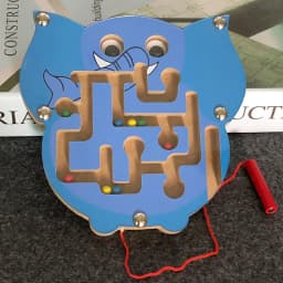 Children Magnetic Maze Toy Kids Wooden Puzzle Game Toy Kids Early Educational Brain Teaser Wooden Toy Intellectual Jigsaw Board