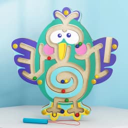 Children Magnetic Maze Toy Kids Wooden Puzzle Game Toy Kids Early Educational Brain Teaser Wooden Toy Intellectual Jigsaw Board