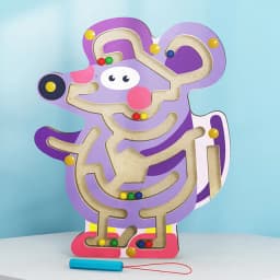 Children Magnetic Maze Toy Kids Wooden Puzzle Game Toy Kids Early Educational Brain Teaser Wooden Toy Intellectual Jigsaw Board