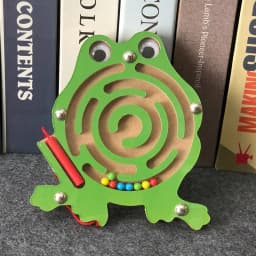 Children Magnetic Maze Toy Kids Wooden Puzzle Game Toy Kids Early Educational Brain Teaser Wooden Toy Intellectual Jigsaw Board