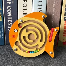 Children Magnetic Maze Toy Kids Wooden Puzzle Game Toy Kids Early Educational Brain Teaser Wooden Toy Intellectual Jigsaw Board