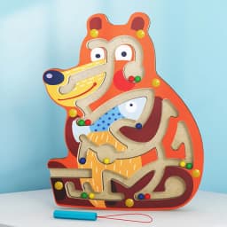 Children Magnetic Maze Toy Kids Wooden Puzzle Game Toy Kids Early Educational Brain Teaser Wooden Toy Intellectual Jigsaw Board