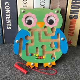 Children Magnetic Maze Toy Kids Wooden Puzzle Game Toy Kids Early Educational Brain Teaser Wooden Toy Intellectual Jigsaw Board