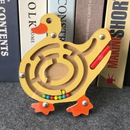 Children Magnetic Maze Toy Kids Wooden Puzzle Game Toy Kids Early Educational Brain Teaser Wooden Toy Intellectual Jigsaw Board