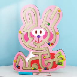 Children Magnetic Maze Toy Kids Wooden Puzzle Game Toy Kids Early Educational Brain Teaser Wooden Toy Intellectual Jigsaw Board