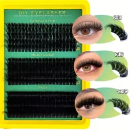 Cluster Lashes, 240pcs 40D 9-16mm Mixed Lengths, Ultra-Natural Look Thin Ultra-Soft Ultra-Light, Reusable for Beginners