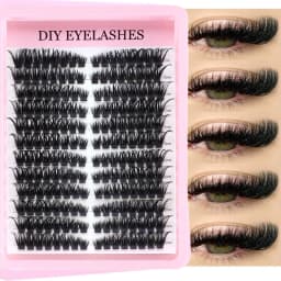 Cluster Lashes, 240pcs 40D 9-16mm Mixed Lengths, Ultra-Natural Look Thin Ultra-Soft Ultra-Light, Reusable for Beginners