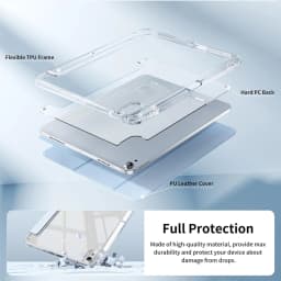 Crystal Clear Case For iPad 5 6 7 8 9 10 11 Air 11 13 inch /Mini 6th 7th gen /Pro 11 12.9 (3rd/4th/5th/6th gen) with pen holder
