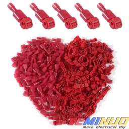 T Tap Wire Connectors, 60/50/40pcs Self-Stripping with Nylon Fully Insulated Male Quick Disconnect Splice T Type Electrical Wire