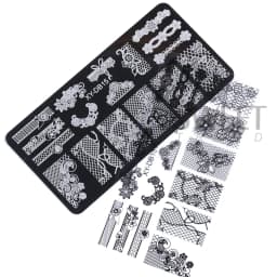 1PC Wedding Nail Art Stamping Plate Romantic Elegant Lace Flower Ribbon Butterfly Pattern Printing Mold Manicure Transfer Tools