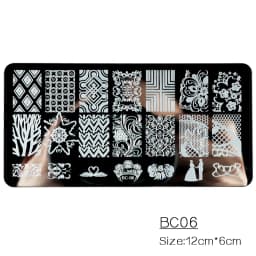1PC Wedding Nail Art Stamping Plate Romantic Elegant Lace Flower Ribbon Butterfly Pattern Printing Mold Manicure Transfer Tools