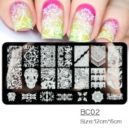 1PC Wedding Nail Art Stamping Plate Romantic Elegant Lace Flower Ribbon Butterfly Pattern Printing Mold Manicure Transfer Tools
